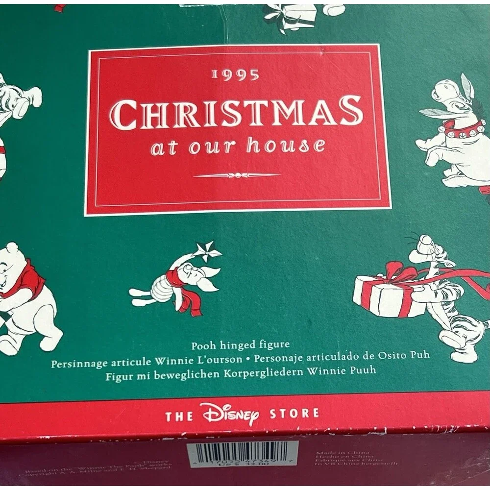 Vintage Disney Christmas At Our House Winnie Pooh Rabbit Piglet Hinged Tree 1995